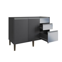 Cozinha Modulada Atena 100% MDF 12 Peças Grafite - Arte Cas - 5