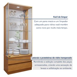 Kit 2 Peças com Rack para TV até 75 Polegadas Ripado Logan e Cristaleira com Espelho 100%MDF Lisboa - 7