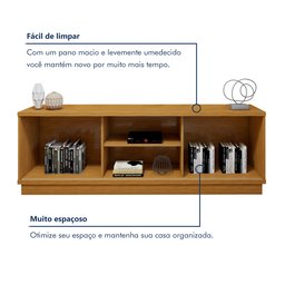 Kit 2 Peças com Rack para TV até 75 Polegadas Ripado Logan e Cristaleira com Espelho 100%MDF Lisboa - 13