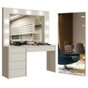 Ver imagem 1 de Conjunto Penteadeira Camarim 184x136cm Anne e Espelho Decorativo 180x90cm Retangular