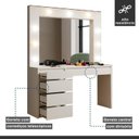Ver imagem 5 de Conjunto Penteadeira Camarim 184x136cm Anne e Espelho Decorativo 180x90cm Retangular
