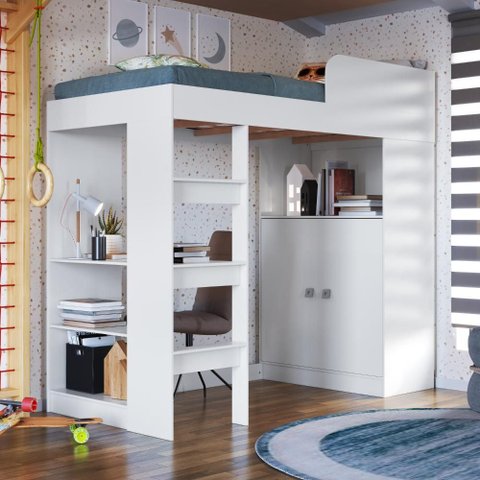 Cama Multifuncional Solteiro Art In Móveis San Francisco Branco