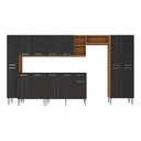Ver imagem 7 de Armário Cozinha Modulada Completa 329,5cm Pequim Top Multimóveis Mp3755 Madeirado/preto