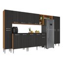 Ver imagem 2 de Armário Cozinha Modulada Completa 329,5cm Pequim Top Multimóveis Mp3755 Madeirado/preto