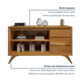 Kit 2 Peças com Rack para Tv até 75 Polegadas Granada e Buffet Piazza 100% MDF - 8