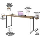 Ver imagem 4 de Kit 02 Mesas Para Escritório e Home Office Industrial Aspen 150 cm C01 Carvalho - Lyam Decor