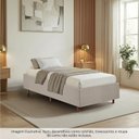 Ver imagem 5 de Cama Box Solteiro Estofada em Madeira Maciça Base Reforçada Santorini Espresso Móveis Bege/Linho