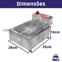 Ver imagem 3 de Fritadeira Elétrica Industrial Inox Cuba 5 Litros com Cesto:220v