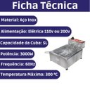 Ver imagem 2 de Fritadeira Elétrica Industrial Inox Cuba 5 Litros com Cesto:220v