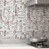 Papel de Parede Adesivo Utensílios Cozinha Padaria Bon Appétit - SSCA-030 SETE SABA - 2