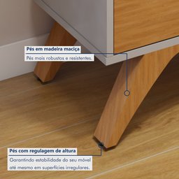 Kit 2 Peças com Rack para Tv até 75 Polegadas Granada e Cristaleira 100% MDF Reflecta - 5