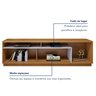 Kit 2 Peças com Rack para Tv até 75 Polegadas Granada e Cristaleira 100% MDF Reflecta - 12