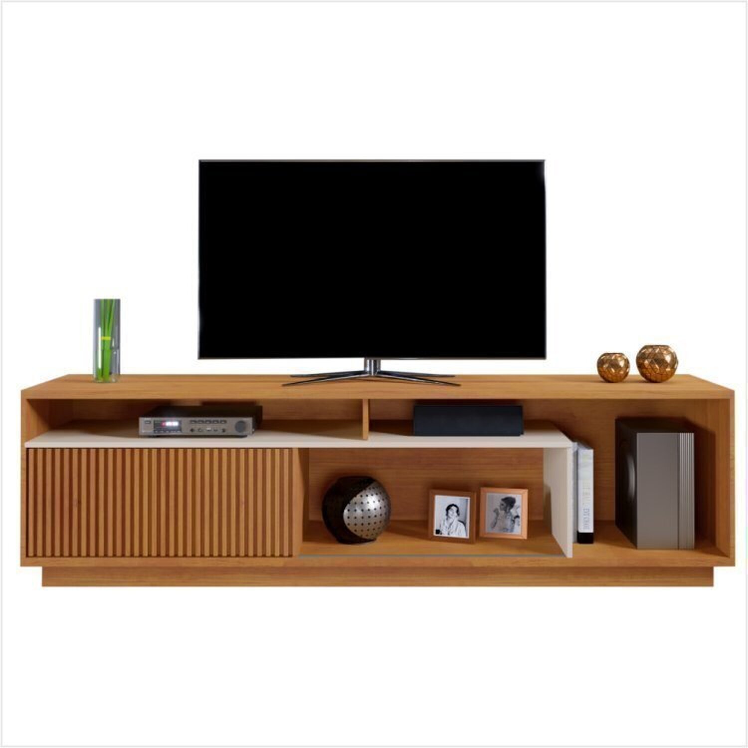 Kit 2 Peças com Rack para Tv até 75 Polegadas Granada e Cristaleira 100% MDF Reflecta - 3