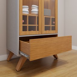 Kit 2 Peças com Rack para Tv até 75 Polegadas Granada e Cristaleira 100% MDF Reflecta - 14
