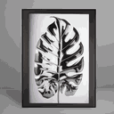 Ver imagem 1 de Quadro Decorativo Bw Leaf of Monstera Relevo