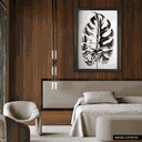 Ver imagem 2 de Quadro Decorativo Bw Leaf of Monstera Relevo