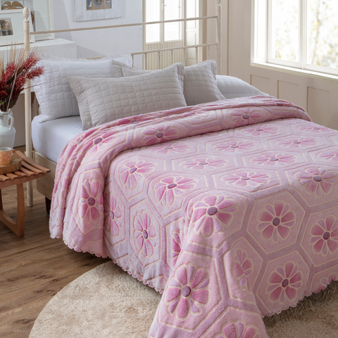 Colcha Aveludada Aconchego L'amore Jolitex 2,40 X2,60m - Rosa