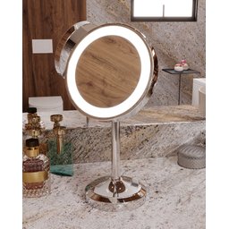 Espelho Aumento 5x Luz Led E6590 Cromado Italy Line - 2