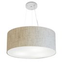 Ver imagem 1 de Lustre Pendente Cilíndrico Md-4047 Cúpula em Tecido 50x21cm Rustico Bege - Bivolt