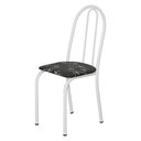 Ver imagem 4 de Kit 2 Cadeiras de Cozinha Califórnia Estampado Preto Florido Pés de Ferro Branco