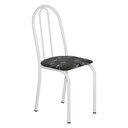 Ver imagem 2 de Kit 2 Cadeiras de Cozinha Califórnia Estampado Preto Florido Pés de Ferro Branco