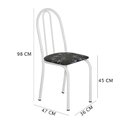 Ver imagem 3 de Kit 2 Cadeiras de Cozinha Califórnia Estampado Preto Florido Pés de Ferro Branco