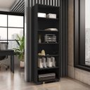 Ver imagem 4 de Conjunto para Escritório 7 Peças com Escrivaninha Gávea 1 Gaveteiro 4 Gavetas e 5 Armários Espresso Móveis Preto