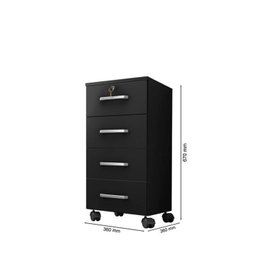 Conjunto para Escritório 7 Peças com Escrivaninha Gávea 1 Gaveteiro 4 Gavetas e 5 Armários Espresso Móveis Preto - 12