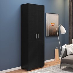 Conjunto para Escritório 7 Peças com Escrivaninha Gávea 1 Gaveteiro 4 Gavetas e 5 Armários Espresso Móveis Preto - 3