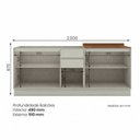 Ver imagem 4 de Cozinha Compacta Modulada 100% MDF 2 Peças com Tampo Bege Areia/Cinamomo Fineze