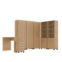 Ver imagem 2 de Conjunto para Escritório 7 Peças com Escrivaninha Gávea 1 Gaveteiro 4 Gavetas e 5 Armários Espresso Móveis