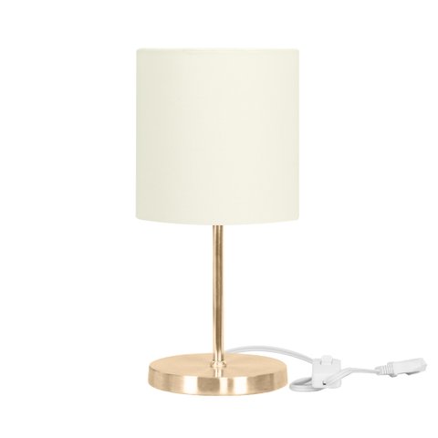 Abajur Eros Cilindrico Bege com Base Redonda New Cobre