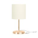 Ver imagem 1 de Abajur Eros Cilindrico Bege com Base Redonda New Cobre