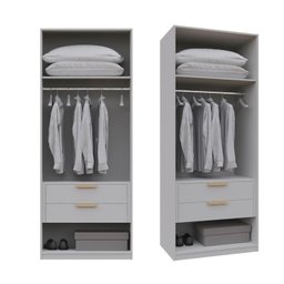 Guarda-roupa Modular 80cm com Portas e Gaveteiro Jade Cabecasa Madeiramadeira - 7