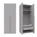 Ver mais imagens de Guarda-Roupa Planejado 80cm com Portas e Gaveteiro Jade CabeCasa MadeiraOriginals Cinza/Urbano