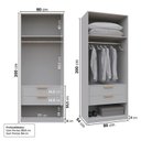Ver imagem 4 de Guarda-Roupa Planejado 80cm com Portas e Gaveteiro Jade CabeCasa MadeiraOriginals Cinza/Urbano