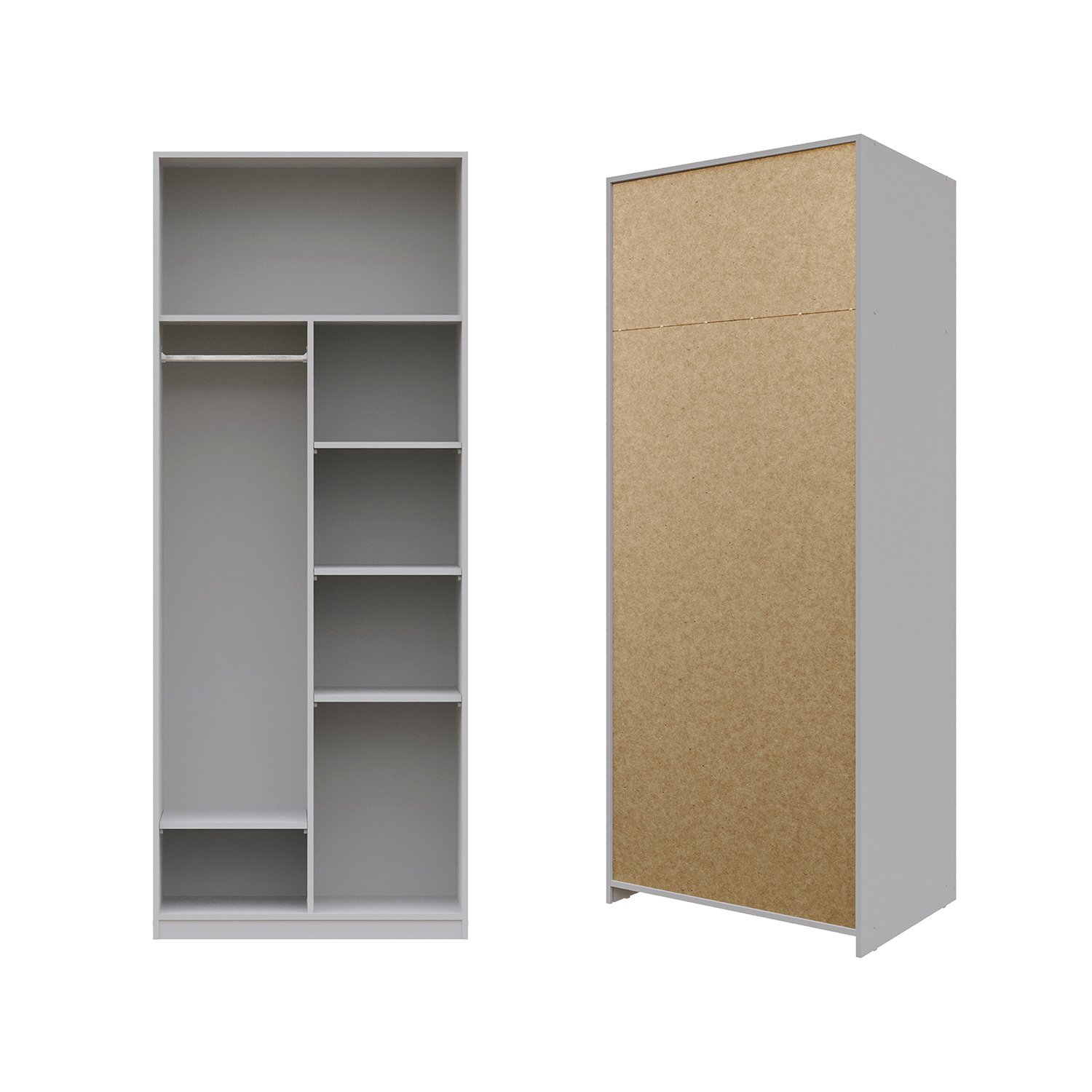 Guarda-roupa Modular 80cm com Portas e Prateleiras Jade Cabecasa Madeiramadeira - 10