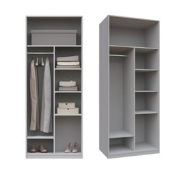 Guarda-roupa Modular 80cm com Portas e Prateleiras Jade Cabecasa Madeiramadeira - 7