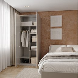 Guarda-roupa Modular 80cm com Portas e Prateleiras Jade Cabecasa Madeiramadeira - 3