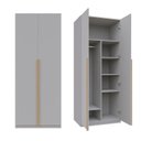Ver mais imagens de Guarda-Roupa Planejado 80cm com Portas e Prateleiras Jade CabeCasa MadeiraOriginals Cinza/Urbano