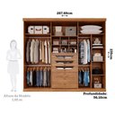 Ver imagem 4 de Guarda-Roupa Casal 267cm 6 Portas 100% MDF Linhares Espresso Móveis Marrom/Cinamomo