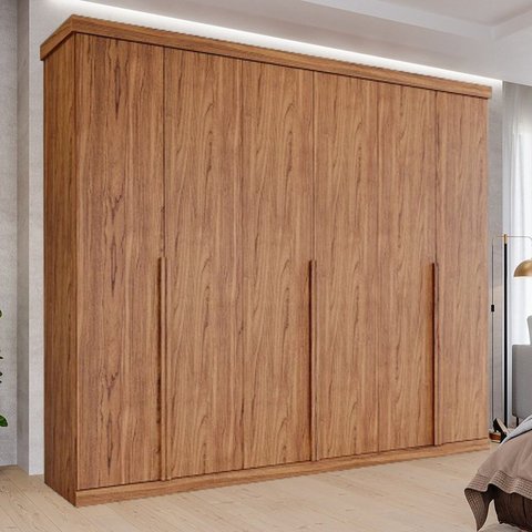 Guarda-Roupa Casal 267cm 6 Portas 100% MDF Linhares Espresso Móveis Marrom/Cinamomo