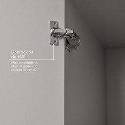 Guarda-roupa de Canto Reto Modular 95cm com Portas e Cabideiros Jade Cabecasa Madeiramadeira - 7