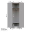 Ver imagem 4 de Guarda-Roupa de Canto Reto Planejado 95cm com Portas e Cabideiros Jade CabeCasa MadeiraOriginals Cinza/Urbano