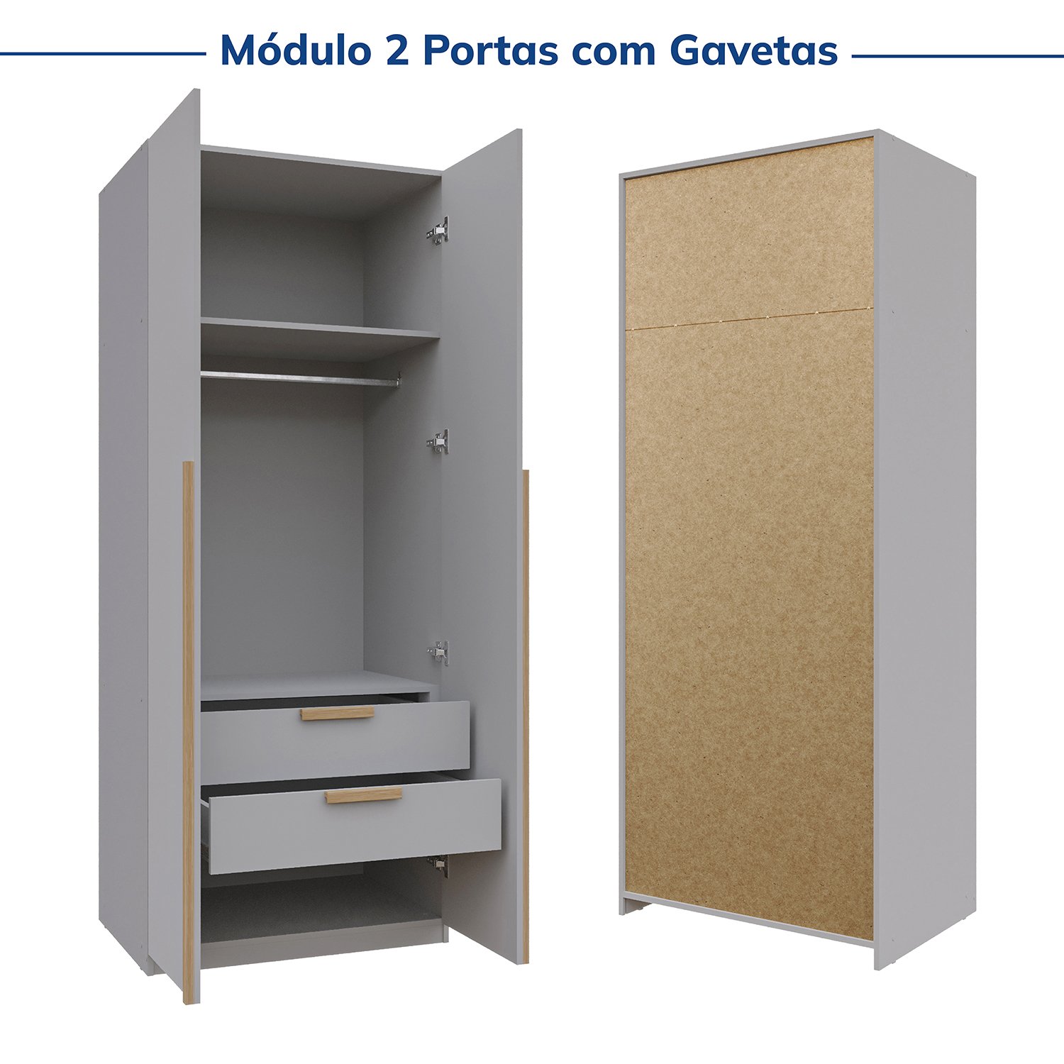 Guarda-roupa Modulado 2 Peças 4 Portas Jade Cabecasa Madeiramadeira - 17