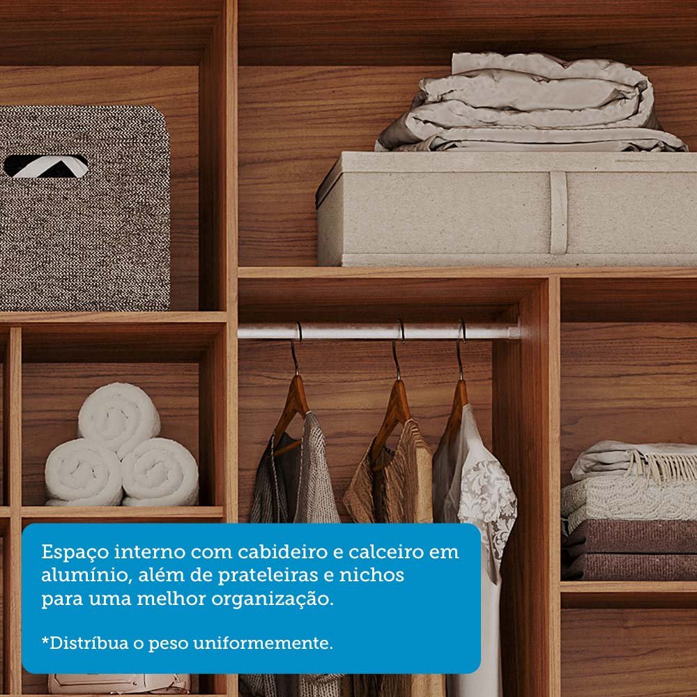 Guarda-roupa Casal 6 Portas Mdf Linhares Espresso Móveis - 14