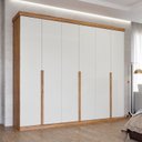Ver imagem 1 de Guarda-Roupa Casal 267cm 6 Portas 100% MDF Linhares Espresso Móveis Off White/Cinamomo