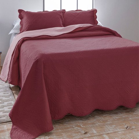 Kit Cobre-leito Casal Dual Tone + 2 Porta Travesseiros - Vinho Rose - Jolitex 33667
