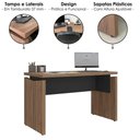 Ver imagem 6 de Mesas Escritorio Modular com Conexao e Balcao 2 Portas Y37 Nogal Preto Artany