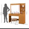 Conjunto Penteadeira Camarim Londres New e Painel Ripado 135x182cm Mdf/mdp Versa - 4
